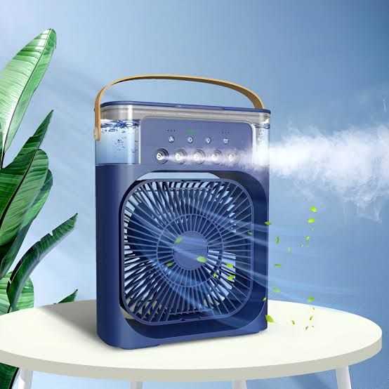 10″ Portable Mini Air Cooler Fan with Mist & LED