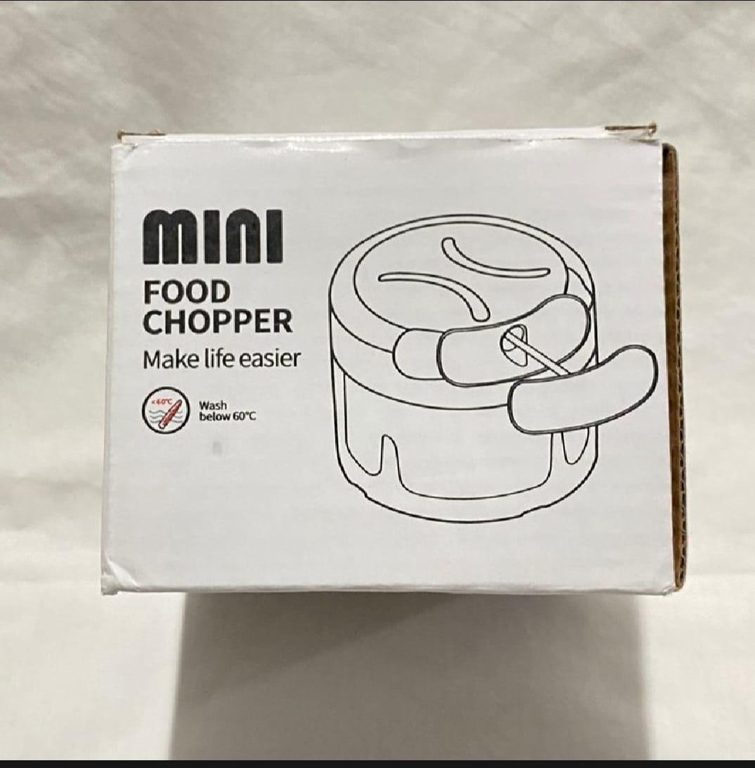 Mini Food Chopper – Manual Pull-Cord Vegetable & Garlic Cutter | No Electricity Required