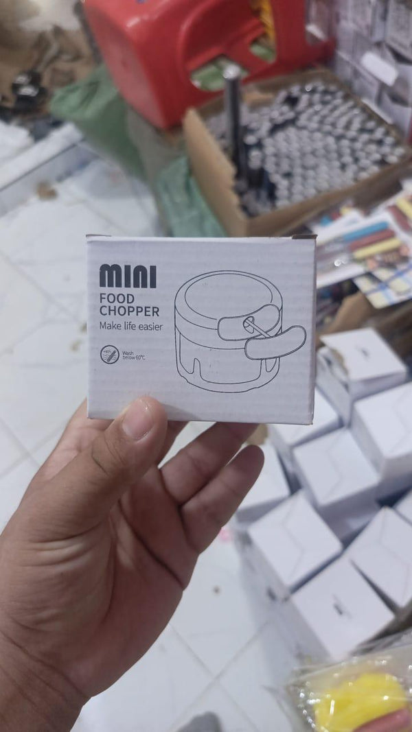 Mini Food Chopper – Manual Pull-Cord Vegetable & Garlic Cutter | No Electricity Required