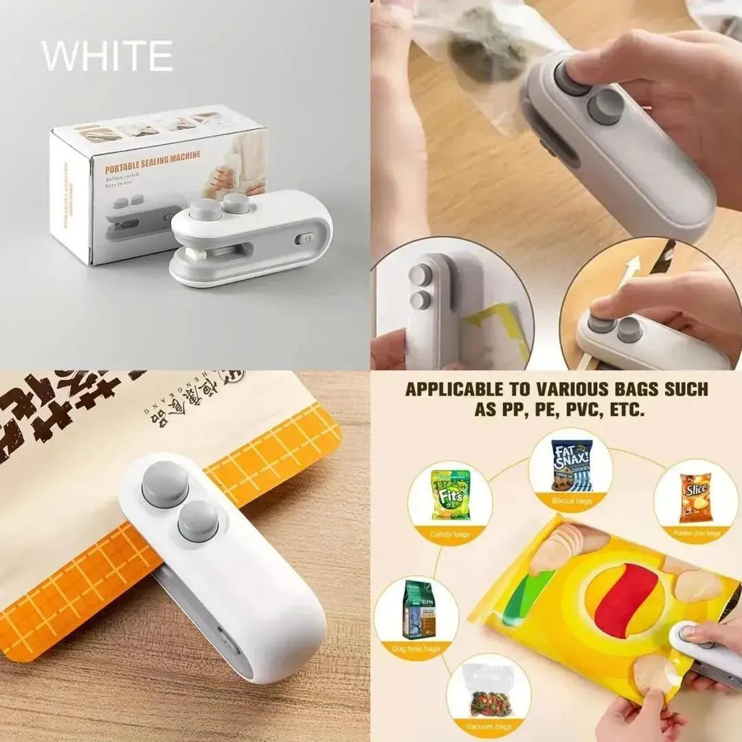 Rechargeable 2-in-1 Food Bag Sealer & Cutter – Keep Your Food Fresh & Organized