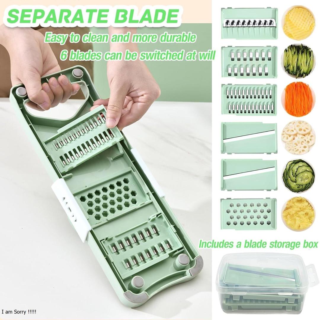 5-in-1 Vegetable Slicer & Cutter – Multi-Blade Manual Vegetable Chopper for Easy Food Preparation