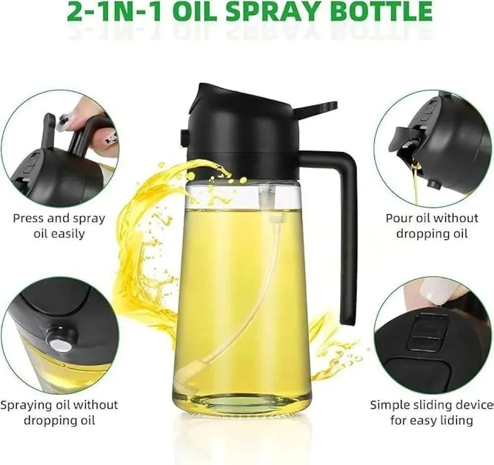 Premium Glass Oil Spray Bottle – Fine Mist Cooking Oil Sprayer & Dispenser